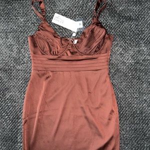 Oh Polly teardrop cup pleated mini dress